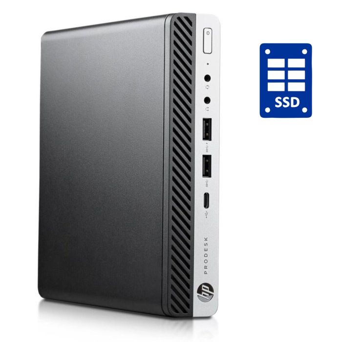 Неттоп HP ProDesk 400 G5 Mini USFF / Intel Core i3-9100T (4 ядра по 3.1 - 3.7 GHz) / 8 GB DDR4 / 128 GB SSD / Intel UHD Graphics 630 / Win 10 Pro б/в - зображення 1
