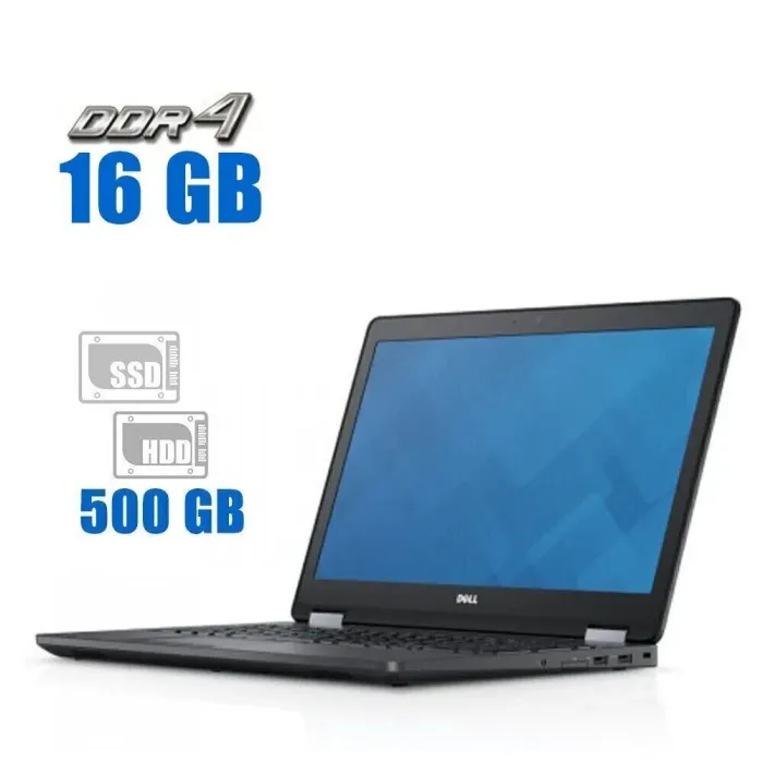 Ноутбук Б-клас Dell Latitude E5570 / 15.6" (1366x768) TN / Intel Core i3-6100U (2 (4) ядра по 2.3 GHz) / 16 GB DDR4 / 256 GB SSD M.2 + 500 GB HDD / Intel HD Graphics 520 / WebCam б/в - зображення 1