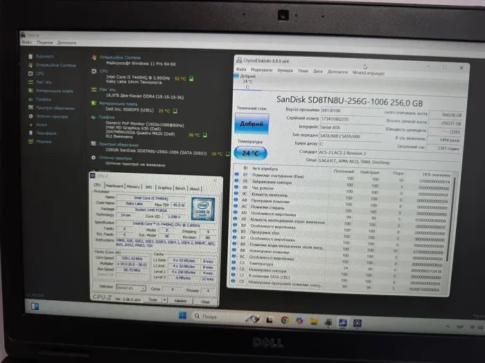 Мобільна робоча станція Dell Precision 3520 / 15.6" (1920x1080) TN / Intel Core i5-7440HQ (4 ядра по 2.8 - 3.8 GHz) / 16 GB DDR4 / 256 GB SSD / nVidia Quadro M620, 2 GB GDDR5, 128-bit / WebCam б/в - зображення 6