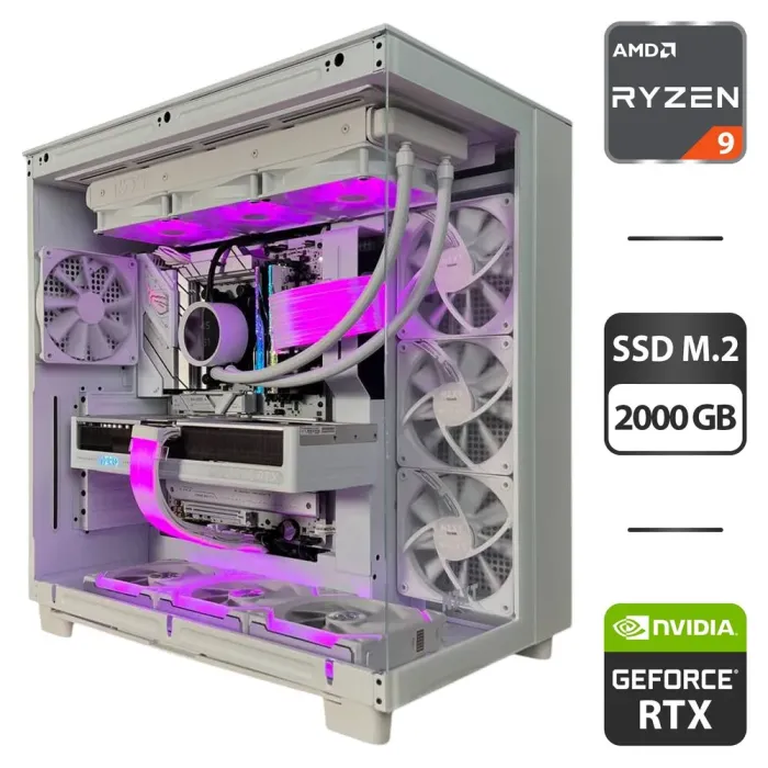 Збірка під замовлення: ігровий ПК NZXT H6 Flow White Tower / AMD Ryzen 9 7900X (12 (24) ядер по 4.7 - 5.6 GHz) / 32 GB DDR5 / 2000 GB SSD M.2 / nVidia GeForce RTX 5070, 12 GB GDDR7, 192-bit / 850W - зображення 1