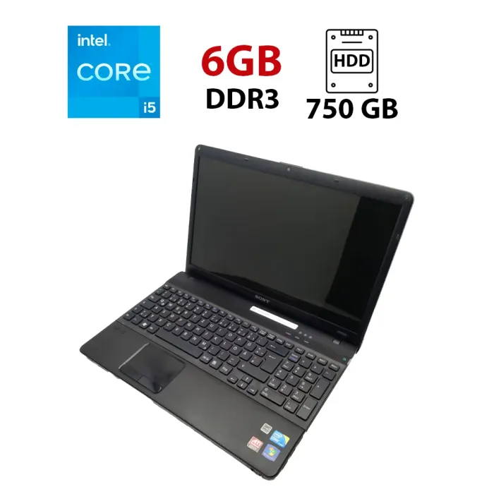 Ноутбук Sony VPC156 / 15.6" (1366x768) TN / Intel Core i5-460M (2 (4) ядра по 2.53 - 2.8 GHz) / 6 GB DDR3 / 750 GB HDD / AMD Mobility Radeon HD 5000 / WebCam б/в - зображення 1