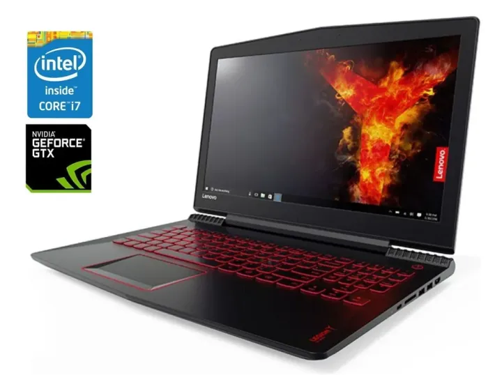Ігровий ноутбук Lenovo Legion Y520-15IKBN / 15.6" (1920x1080) IPS / Intel Core i7-7700HQ (4 (8) ядра по 2.8 - 3.8 GHz) / 16 GB DDR4 / 480 GB SSD / nVidia GeForce GTX 1050 Ti, 4 GB GDDR5, 128-bit / WebCam б/в - зображення 1