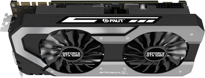 Дискретна відеокарта Palit GeForce GTX 1080 JetStream, 8 GB GDDR5X, 256-bit / 1x DVI, 1x HDMI, 3x DisplayPort / (NEB1080015P2-1040J) б/в - зображення 3