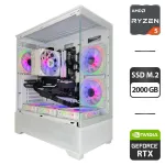 Збірка під замовлення: ігровий ПК GameMax Vista AW White Tower / AMD Ryzen 5 7500F (6 (12) ядер по 3.7 - 5.0 GHz) / 32 GB DDR5 / 2000 GB SSD M.2 / nVidia GeForce RTX 4070 Super, 12 GB GDDR6X, 192-bit / 750W