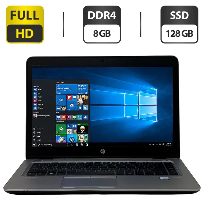 Ноутбук HP EliteBook 840 G3 / 14" (1920x1080) IPS / Intel Core i5-6200U (2 (4) ядра по 2.3 - 2.8 GHz) / 8 GB DDR4 / 128 GB SSD / Intel HD Graphics 520 / WebCam / Windows 10 Pro б/в - зображення 1