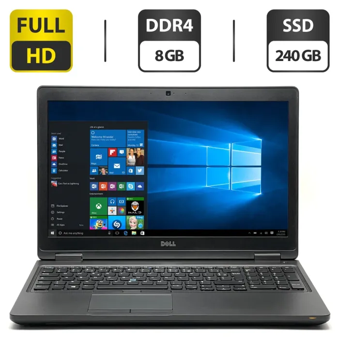Ноутбук Dell Latitude 5580 / 15.6" (1920x1080) TN / Intel Core i5-6300U (2 (4) ядра по 2.4 - 3.0 GHz) / 8 GB DDR4 / 240 GB SSD / Intel HD Graphics 520 / WebCam б/в - зображення 1