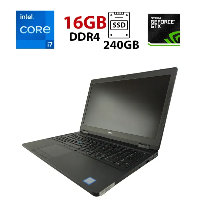 Ноутбук Dell Latitude 5591 / 15.6" (1920x1080) IPS / Intel Core i7-8850H (6 (12) ядер по 2.6 - 4.3 GHz) / 16 GB DDR4 / 240 GB SSD / nVidia GeForce MX130, 2GB DDR5, 64-bit / WebCam б/в - зображення 1