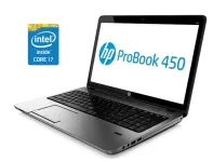 Ноутбук Б-клас HP ProBook 450 G2 / 15.6" (1366x768) TN / Intel Core i7-5500U (2 (4) ядра по 2.4 - 3.0 GHz) / 8 GB DDR3 / 256 GB SSD / Intel HD Graphics 5500 / WebCam / DVD-ROM б/в