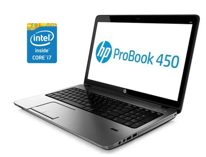 Ноутбук Б-клас HP ProBook 450 G2 / 15.6" (1366x768) TN / Intel Core i7-5500U (2 (4) ядра по 2.4 - 3.0 GHz) / 8 GB DDR3 / 256 GB SSD / Intel HD Graphics 5500 / WebCam / DVD-ROM б/в - зображення 1