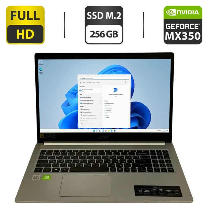 Ноутбук Б-клас Acer Aspire 5 A515-55G / 15.6" (1920x1080) IPS / Intel Core i5-1035G1 (4 (8) ядра по 1.0 - 3.6 GHz) / 20 GB DDR4 / 256 GB SSD M.2 / nVidia GeForce MX350, 2 GB GDDR5, 64-bit / WebCam б/в - зображення 1