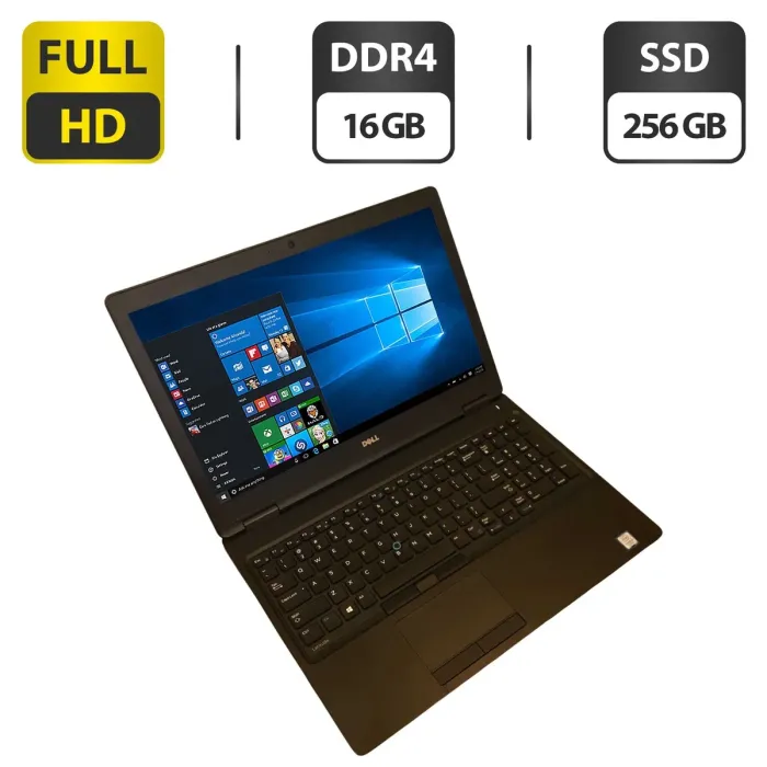 Ноутбук Dell Latitude 5590 / 15.6" (1920x1080) IPS / Intel Core i7-8565U (4 (8) ядра по 1.8 - 4.6 GHz) / 16 GB DDR4 / 256 GB SSD / Intel UHD Graphics / WebCam б/в - зображення 1