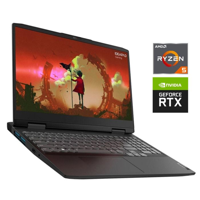 Ігровий ноутбук Б-класу Lenovo IdeaPad Gaming 3 15ARH7 / 15,6" (1920x1080) IPS / AMD Ryzen 5 7535HS (6 (12) ядер по 3,3 - 4,55 ГГц) / 16 ГБ DDR5 / 512 ГБ SSD NVMe / nVidia GeForce RTX 2050, 4 ГБ GDDR6, 64-біт / Веб-камера б/в - зображення 1