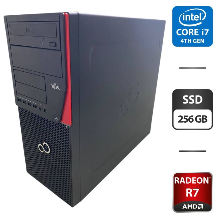 Комп'ютер Fujitsu Esprimo P720 E90 Tower / Intel Core i7-4790 (4 (8) ядра по 3,6 - 4,0 ГГц) / 16 ГБ DDR3 / 256 ГБ SSD / AMD Radeon R7 340, 2 ГБ GDDR3, 64-біт / DVD-ROM б/в - зображення 1