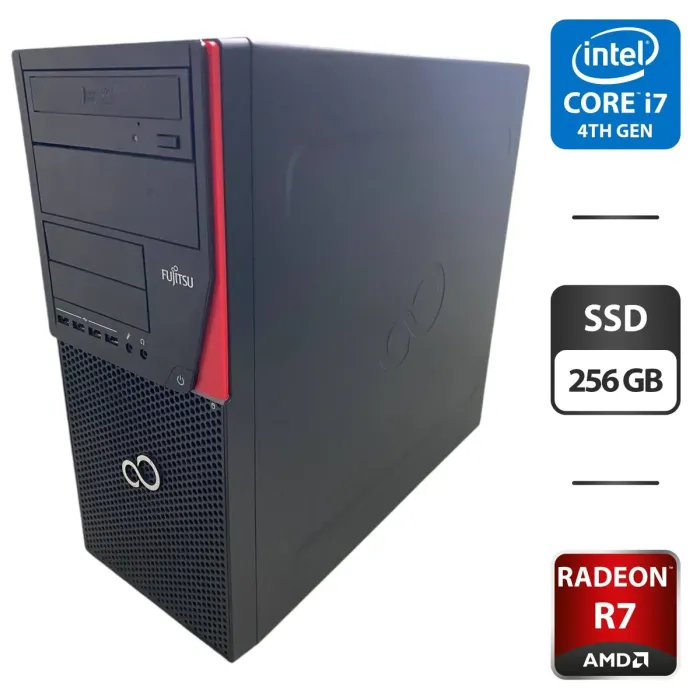 Комп'ютер Fujitsu Esprimo P720 E90 Tower / Intel Core i7-4790 (4 (8) ядра по 3,6 - 4,0 ГГц) / 16 ГБ DDR3 / 256 ГБ SSD / AMD Radeon R7 340, 2 ГБ GDDR3, 64-біт / DVD-ROM б/в - изображение 1