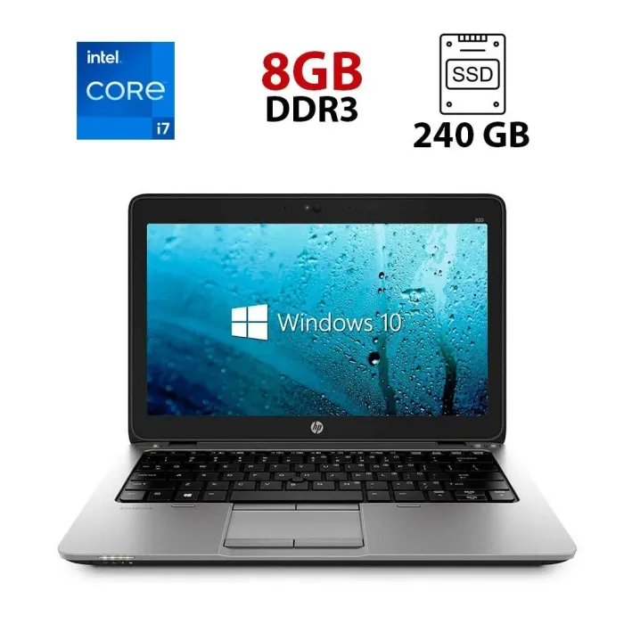 Нетбук HP EliteBook 820 G2 / 12.5" (1920x1080) TN Touch / Intel Core i7-5600U (2 (4) ядра по 2.6 - 3.2 GHz) / 8 GB DDR3 / 240 GB SSD M2 / Intel HD Graphics 5500 / WebCam б/в - зображення 1
