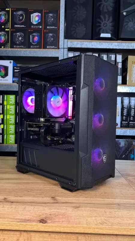 Збірка під замовлення: комп'ютер MSI MAG Forge M100R Black Tower / AMD Ryzen 5 7500F (6 (12) ядер по 3.7 - 5.0 GHz) / 16 GB DDR5 / 1000 GB SSD M.2 / nVidia GeForce RTX 4060, 8 GB GDDR6, 128-bit / 650W - зображення 2