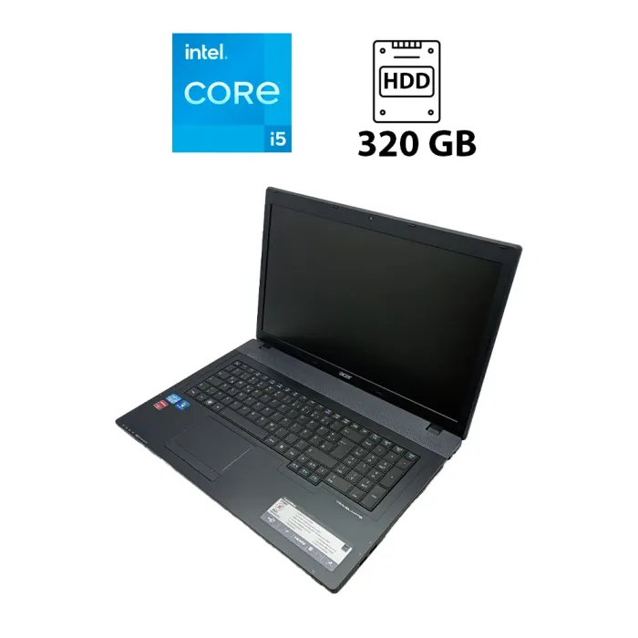 Ноутбук Acer Aspire 7750G / 17.3" (1600x900) TN / Intel Core i5-2430M (2 (4) ядра по 2.4 - 3.0 GHz) / 8 GB DDR3 / 320 GB HDD / AMD Radeon HD 6700M, 1 GB DDR3, 128-bit / WebCam б/в - зображення 1
