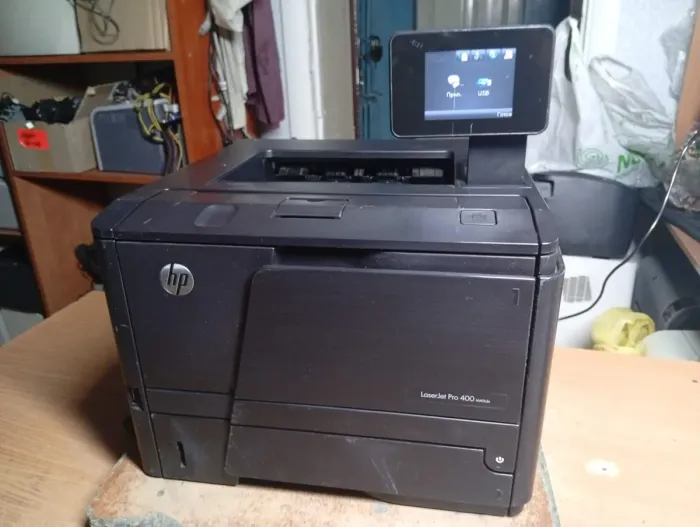 Принтер Б-клас HP LaserJet Pro 400 M401DN / Лазерний монохромний друк / 1200x1200 dpi / A4 / 33 стор./хв / USB 2.0, Ethernet / Дуплекс б/в - зображення 2