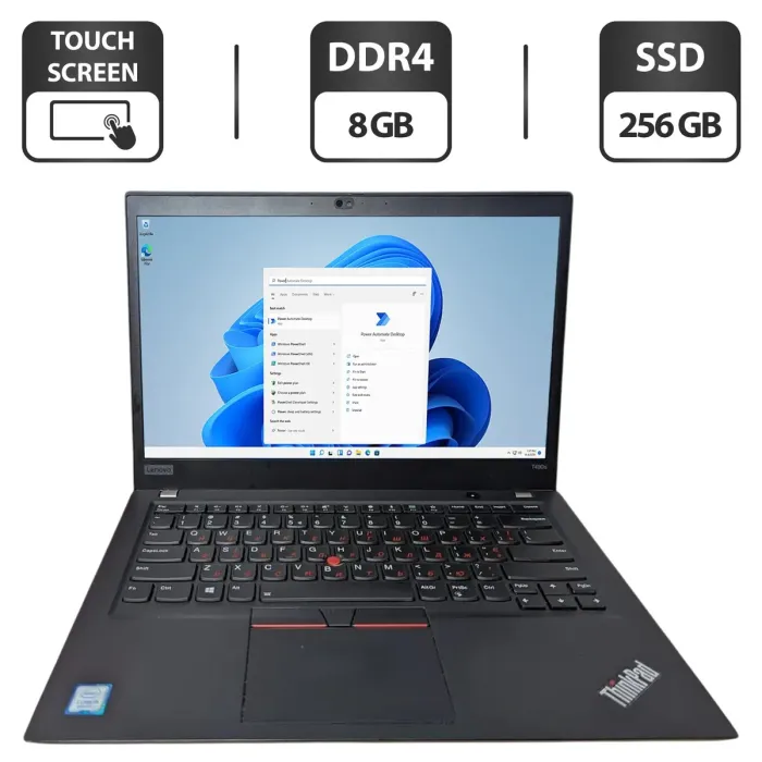 Ультрабук Lenovo ThinkPad T490s / 14" (1920x1080) TN Touch / Intel Core i5-8265U (4 (8) ядра по 1.6 - 3.9 GHz) / 8 GB DDR4 / 256 GB SSD / Intel UHD Graphics / WebCam б/в - зображення 1