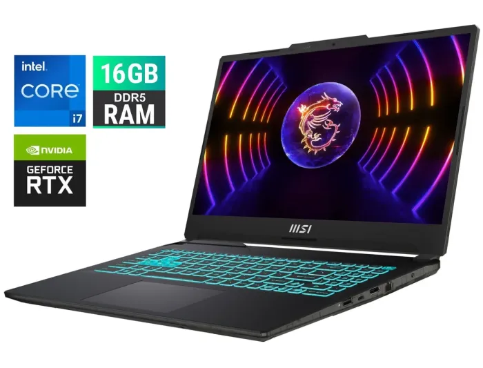 Ігровий ноутбук MSI Cyborg 15 A12VF-055CA / 15.6" (1920x1080) IPS / Intel Core i7-12650H (10 (16) ядер по 2.3 - 4.7 GHz) / 16 GB DDR5 / 512 GB SSD M.2 / nVidia GeForce RTX 4060, 8 GB GDDR6, 128-bit / WebCam / HDMI б/в - зображення 1