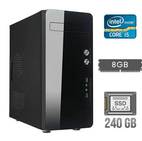 Комп'ютер DTOP Business i507 SSD Tower / Core i5-3470 (4 ядра по 3.2-3.6 GHz) / 8GB DDR3 / 240GB SSD / HD Graphics 2500 / DVI - зображення 1