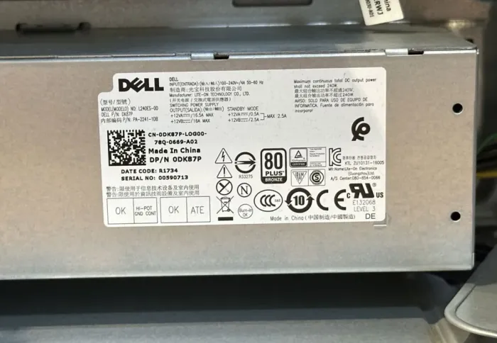Ігровий ПК Dell OptiPlex 7050 Tower / Intel Core i7-7700 (4 (8) ядра по 3,6 - 4,2 ГГц) / 16 ГБ DDR4 / без HDD / AMD Radeon R7 450, 4 ГБ GDDR5, 128-біт / 240 Вт / DVD-ROM / DisplayPort б/в - зображення 12