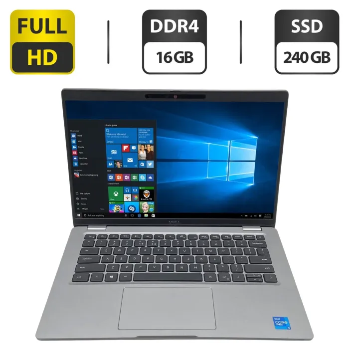 Ультрабук Б-клас Dell Latitude 5420 / 14" (1920x1080) IPS / Intel Core i5-1145G7 (4 (8) ядра по 2.6 - 4.4 GHz) / 16 GB DDR4 / 240 GB SSD M.2 / Intel Iris Xe Graphics / WebCam / Windows 10 Pro б/в - зображення 1