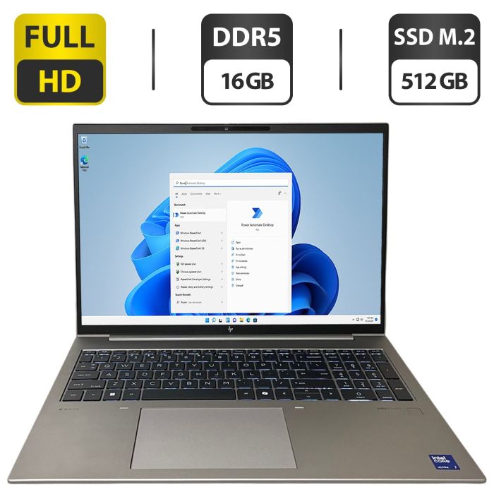 Мобільна робоча станція HP ZBook Firefly 16 G11 / 16" (1920x1200) IPS / Intel Core Ultra 7 155H (16 (22) ядер по 1,4 - 4,8 ГГц) / 16 ГБ DDR5 / 512 ГБ SSD M.2 / Intel Arc Graphics / Сканер відбитків пальців / Веб-камера б/в - зображення 1