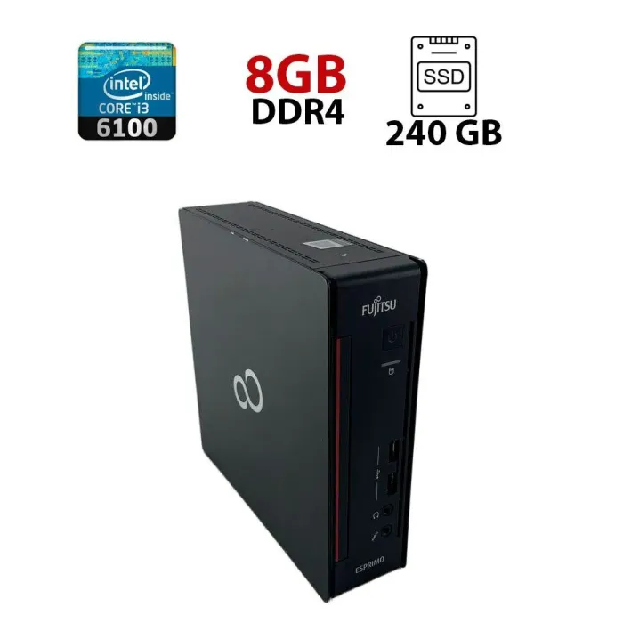 Комп'ютер Fujitsu Esprimo Q556/2 USDT / Intel Core i3-6100 (2 (4) ядра по 3.7 GHz) / 8 GB DDR4 / 240 GB SSD / Intel HD Graphics 530 / DisplayPort - зображення 4