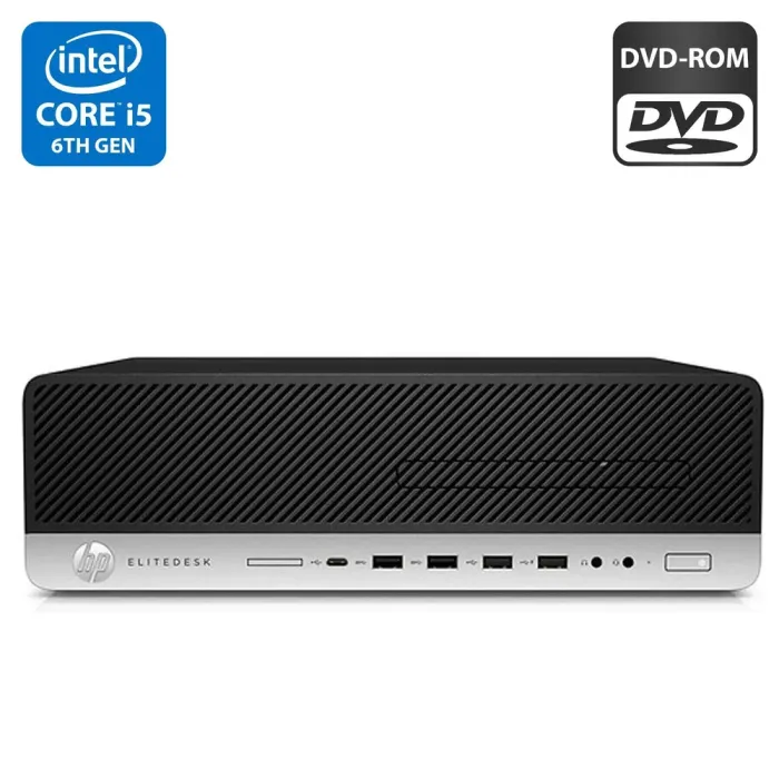 Комп'ютер HP EliteDesk 800 G3 SFF / Intel Core i5-6500 (4 ядра по 3.2 - 3.6 GHz) / 4 GB DDR4 / 320 GB HDD / Intel HD Graphics 530 / DVD-ROM / Windwos 10 Pro б/в - зображення 1