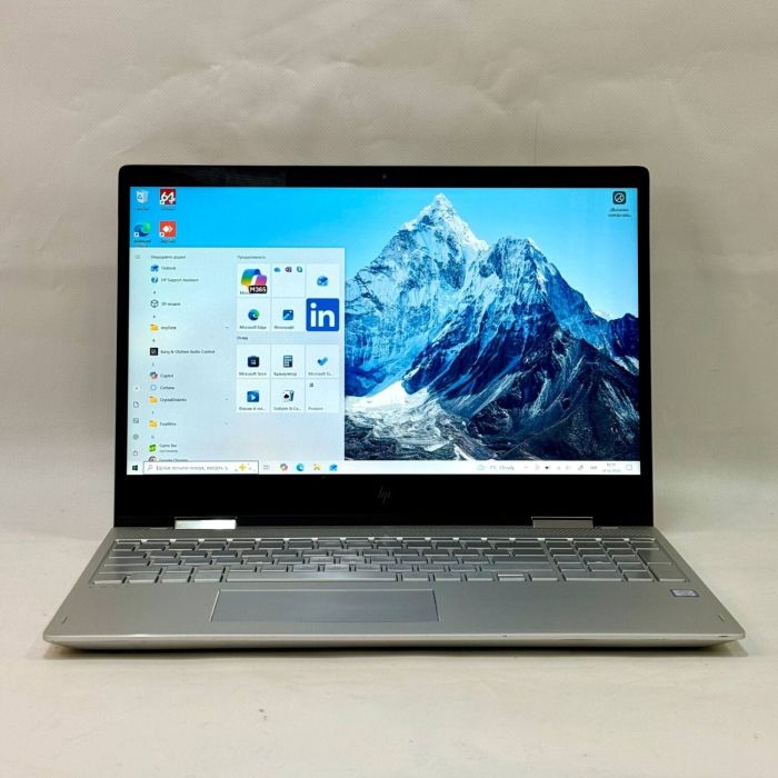 Ноутбук-трансформер Б-клас HP Envy x360 15m-bp012dx / 15.6" (1920x1080) IPS Touch / Intel Core i5-7200U (2 (4) ядер по 2.5 - 3.1 GHz) / 12 GB DDR4 / 256 GB SSD + 320 GB HDD / Intel HD Graphics 620 / WebCam / Windows 10 Pro б/в - изображение 2