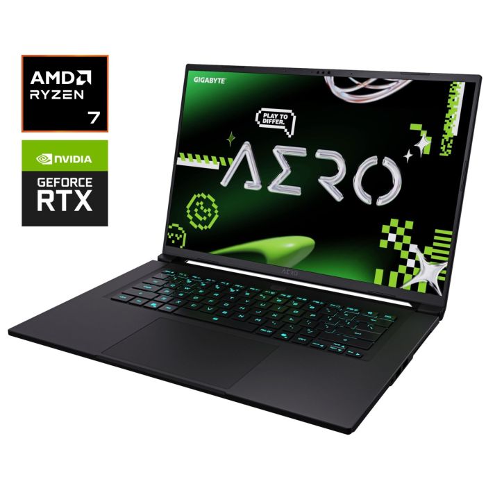Ігровий ноутбук Gigabyte Aero X16 1WH / 16" (2560x1600) IPS / AMD Ryzen AI 7 350 (8 (16) ядер по 2,0 - 5,0 ГГц) / 32 ГБ DDR5 / 1000 ГБ SSD NVMe / nVidia GeForce RTX 5070, 8 ГБ GDDR7, 128-біт / Веб-камера б/в - зображення 1