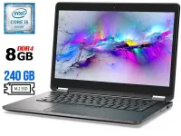 Ультрабук Б-класс Dell Latitude E7470 / 14" IPS / Core i5-6300U (2(4) ядра по 2.4-3 GHz) / 8GB DDR4 / 240GB SSD M.2 / HD Graphics 520 / WebCam / HDMI / miniDP / Win 10 б/в