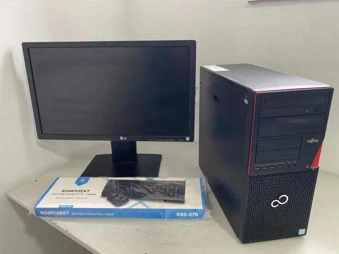 Комплект ПК: комп'ютер Fujitsu Esprimo P756 E90+ Tower / Intel Core i5-6400 (4 ядра по 2.7 - 3.3 GHz) / 8 GB DDR4 / 128 GB SSD + 500 GB HDD / Intel HD Graphics 530 +Монітор LG 24EB23PM / 24" (1920x1080) TN б/в - зображення 2