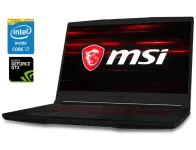 Ігровий ноутбук MSI GF63 8RD / 15.6" (1920x1080) IPS / Intel Core i7-8750H (6 (12) ядер по 2.2 - 4.1 GHz) / 16 GB DDR4 / 480 GB SSD / nVidia GeForce GTX 1050 Ti, 4 GB GDDR5, 128-bit / WebCam б/в