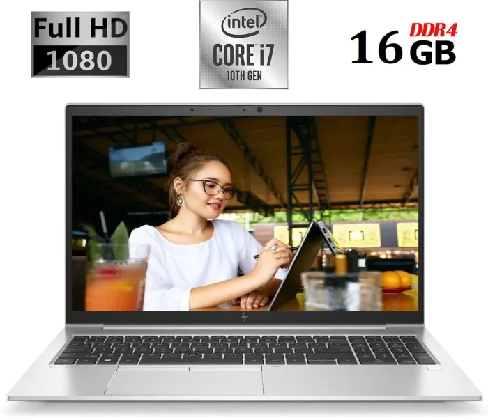 Ультрабук HP EliteBook 850 G7 / 15.6" (1920x1080) IPS / Intel Core i7-10610U (4 (8) ядра по 1.8 - 4.9 GHz) / 16 GB DDR4 / 256 GB SSD M.2 / Intel UHD Graphics / WebCam / HDMI б/в - зображення 1