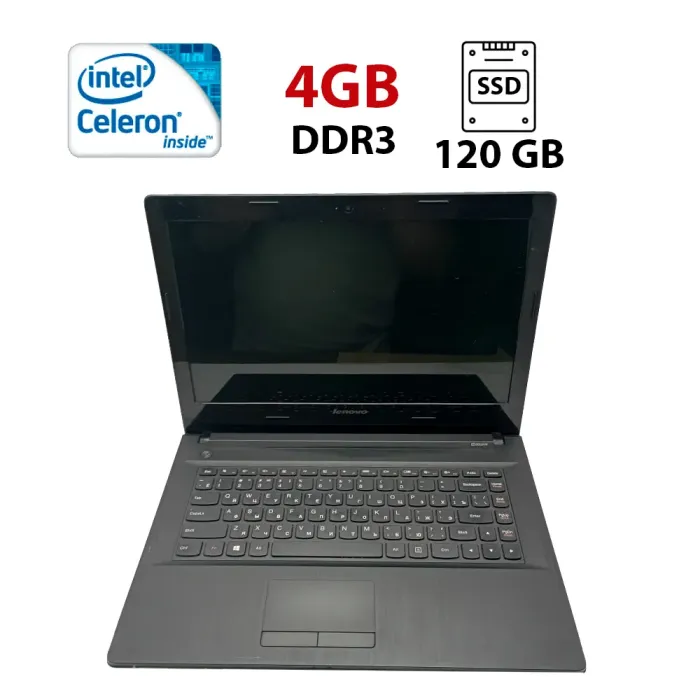 Ноутбук Lenovo G40-30 / 14" (1366x768) TN / Intel Celeron N2840 (2 ядра по 2.16 - 2.58 GHz) / 4 GB DDR3 / 120 GB SSD / Intel HD Graphics / WebCam б/в - зображення 1