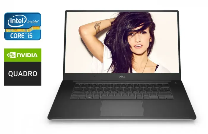 Мобільна робоча станція Dell Precision 5510 / 15.6 (1920x1080) IPS / Intel Core i5-6300HQ (4 ядра по 2.3 - 3.2 GHz) / 16 GB DDR4 / 512 GB SSD / nVidia Quadro M1000M, 2 GB GDDR5, 128-bit / HDMI б/в - зображення 1