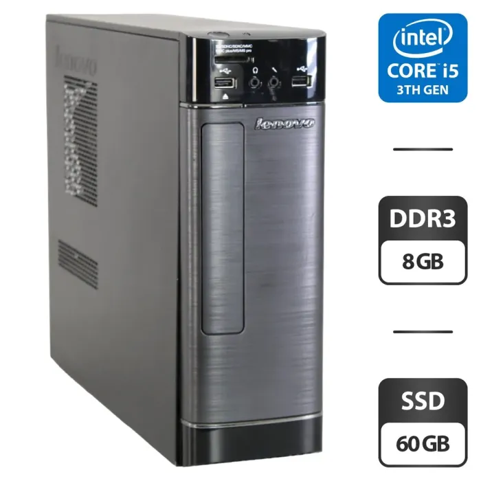 Комп'ютер Lenovo H520S SFF / Intel Core i5-3330 (4 ядра по 3.0 - 3.2 GHz) / 8 GB DDR3 / 60 GB SSD / Intel HD Graphics 2500 б/в - зображення 1