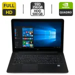 Мобільна робоча станція HP ZBook 15 G3 / 15.6" (1920x1080) TN / Intel Xeon E3-1505M v5 (4 (8) ядра по 2.8 - 3.7 GHz) / 32 GB DDR4 / 256 GB SSD M.2 + 500 GB HDD / nVidia Quadro M2000M, 4 GB GDDR5, 128-bit / WebCam б/в