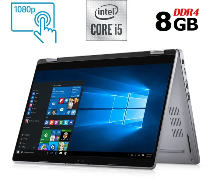 Ноутбук-трансформер Б-клас Dell Latitude 5310 2-in-1 / 13.3" (1920x1080) IPS Touch / Intel Core i7-10610U (4 (8) ядра по 1.8 - 4.9 GHz) / 8 GB DDR4 / 256 GB SSD M.2 / Intel UHD Graphics / WebCam / Windows 10 б/в - зображення 1