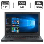 Ноутбук Б-клас Lenovo ThinkPad L460 / 14" (1366x768) TN / Intel Core i5-6200U (2 (4) ядра по 2.3 - 2.8 GHz) / 8 GB DDR3 / 240 GB SSD / Intel HD Graphics 520 / WebCam / Windows 10 Pro б/в