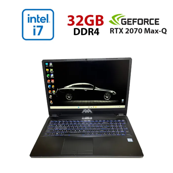 Ігровий ноутбук Б-класу Clevo Lambda P960RF / 15,6" (1920x1080) IPS / Intel Core i7-9750H (6 (12) ядер по 2,6 - 4,5 ГГц) / 32 ГБ DDR4 / 512 ГБ SSD / nVidia GeForce RTX 2070 Max-Q, 8 ГБ GDDR6, 256-біт / Без веб-камери б/в - зображення 1