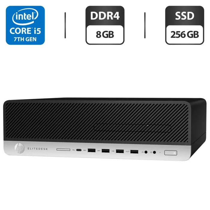 Комп'ютер HP EliteDesk 800 G3 SFF / Intel Core i5-7500 (4 ядра по 3.4 - 3.8 GHz) / 8 GB DDR4 / 256 GB SSD / Intel HD Graphics 530 б/в - зображення 1