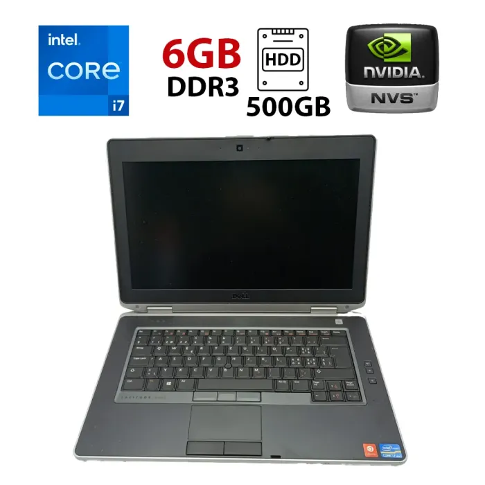 Ноутбук Dell Latitude E6430 / 14" (1366x768) TN / Intel Core i7-3720QM (4 (8) ядра 2.6 - 3.6 GHz) / 6 GB DDR3 / 500 GB HDD / nVidia NVS 5200M, 1 GB GDDR5, 64-bit / WebCam б/в - зображення 1