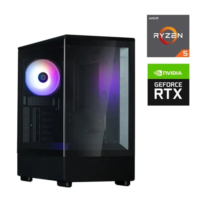 Ігровий ПК Zalman P10 STALKER Tower / AMD Ryzen 5 5500 (6 (12) ядер по 3.6 - 4.2 GHz) / 16 GB DDR4 / 512 GB SSD M.2 / nVidia GeForce RTX 5060, 8 GB GDDR7, 128-bit б/в - зображення 1