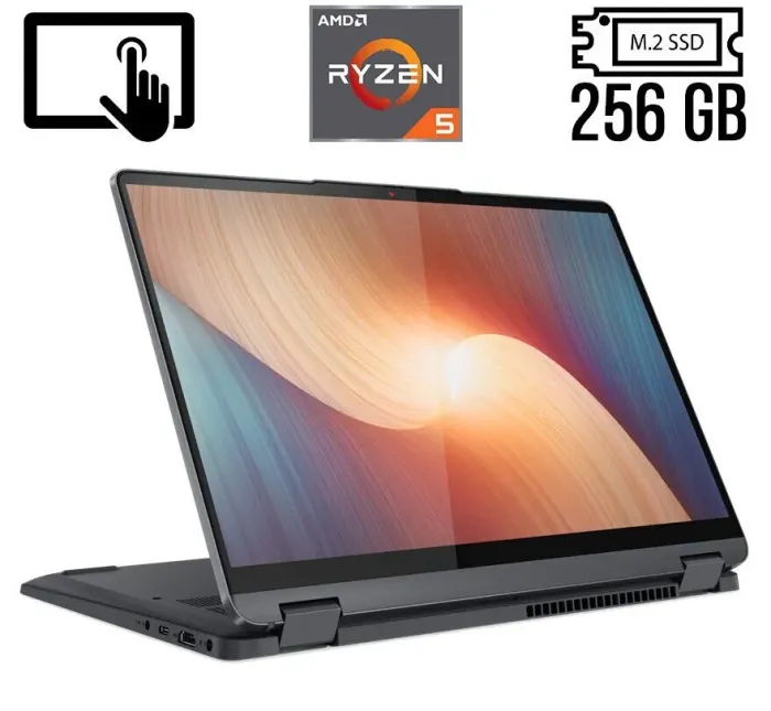 Ноутбук-трансформер Б-клас Lenovo IdeaPad Flex 5 14ALC7 / 14" (1920x1200) IPS Touch / AMD Ryzen 5 5500U (6 (12) ядер по 2.1 - 4.0 GHz) / 8 GB DDR4 / 256 GB SSD M.2 / AMD Radeon Graphics / WebCam / Fingerprint / USB 3.2 / HDMI б/в - зображення 1