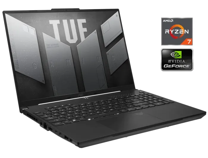 Ігровий ноутбук Asus TUF Gaming Advantage A16 FA617NS / 16" (1920x1200) IPS / AMD Ryzen 7 7735HS (8 (16) ядер по 3.2 - 4.75 GHz) / 16 GB DDR4 / 1000 GB SSD / AMD Radeon RX 7600S, 8 GB GDDR6, 128-bit / WebCam б/в - зображення 1