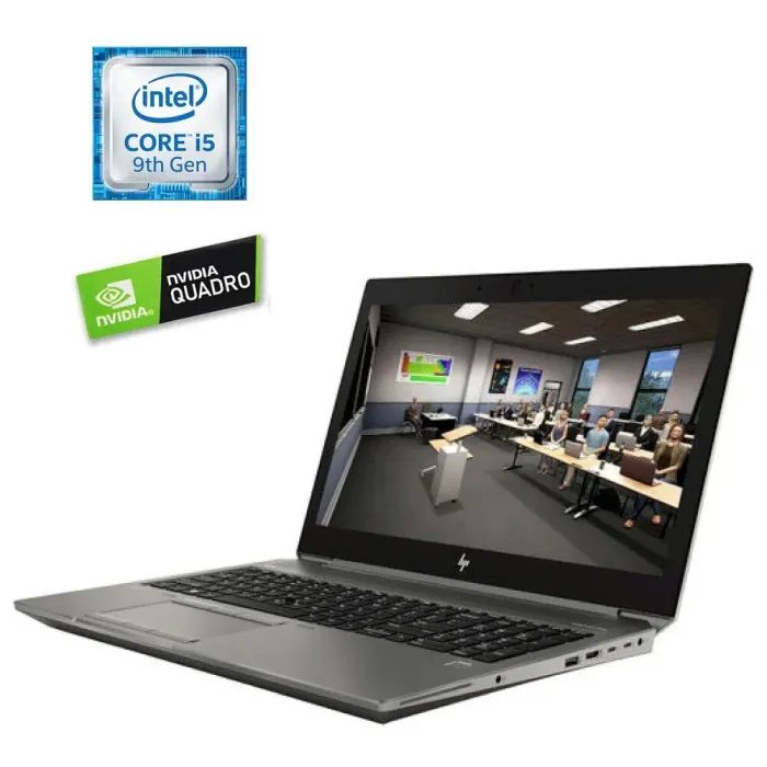 Мобільна робоча станція HP ZBook 15 G6 / 15.6" (1920x1080) UWVA / Intel Core i5-9300H (4 (8) ядра по 2.4 - 4.1 GHz) / 8 GB DDR4 / 256 GB SSD M.2 / nVidia Quadro T1000, 4 GB GDDR5, 128-bit / WebCam / Win 10 Pro б/в - зображення 1
