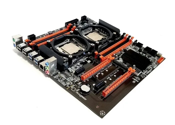 Комплект: Материнська плата ZX-DU99D4_V1.31 + 2x Intel Xeon E5-2680 v4 (14 (28) ядер по 2.4 - 3.3 GHz) б/в - зображення 2